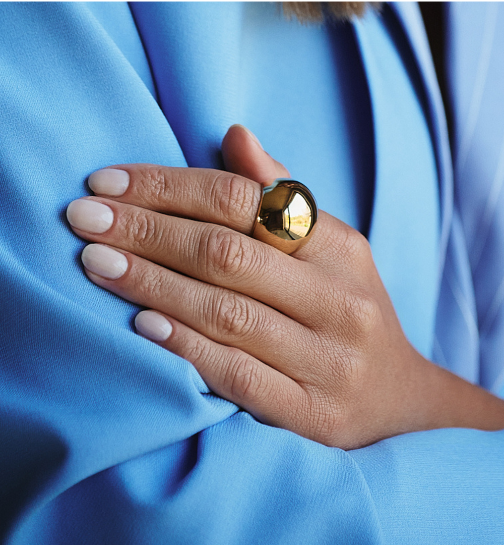 Pierścionek złoty duży, gładki PSY0140