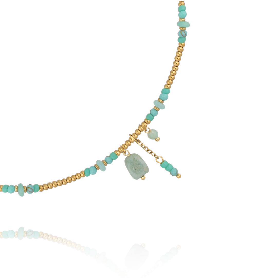 Naszyjnik z amazonitami i turkusami NTW1588