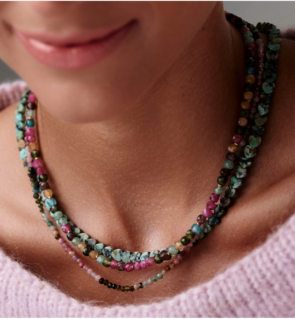 Naszyjnik z kolorowych turmalinów NPA1571