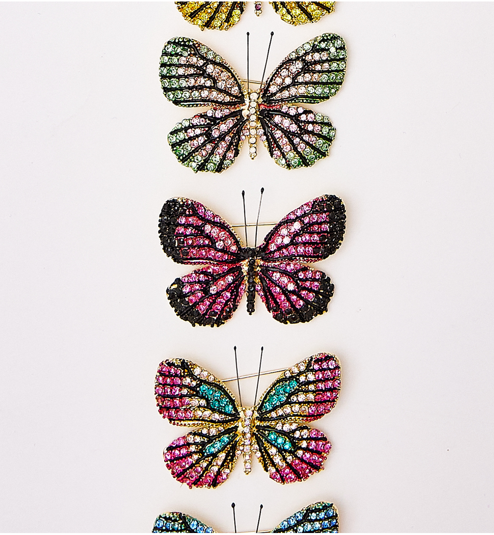 Broszka z kolorowym motylem Papillon BRPI0008