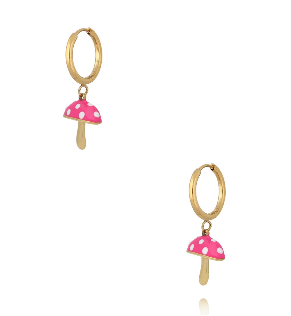 Zestaw biżuterii dla córki z różowymi muchomorkami ZN0216