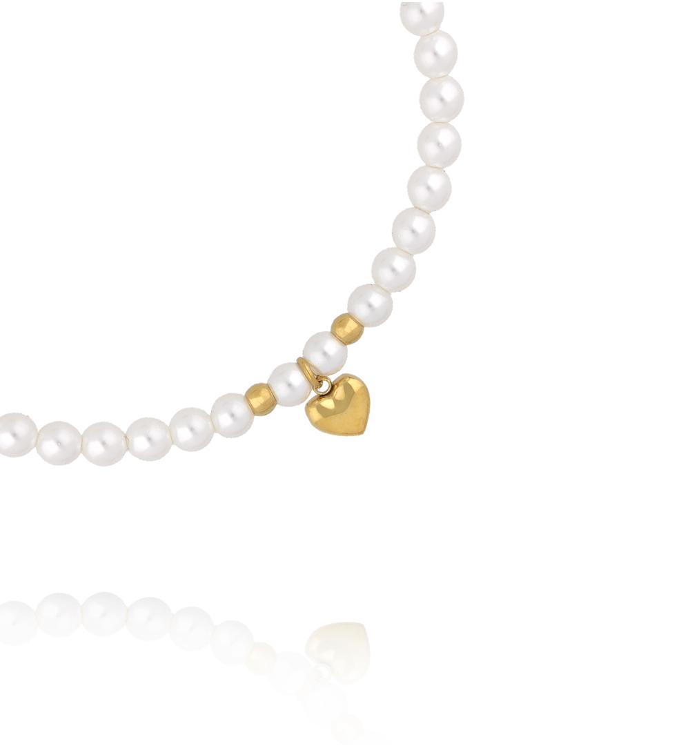 Bransoletka z perełkami Gold Heart BPE0165