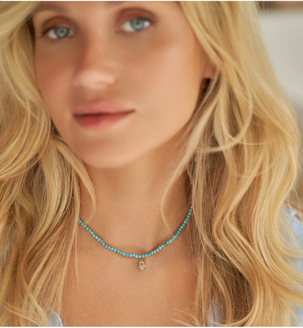 Naszyjnik z magnezytami i ręką Fatimy Baltic NTW0787