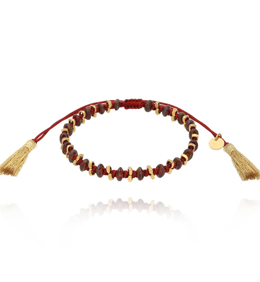 Bransoletka bordowa z kryształkami Moana BSC1652