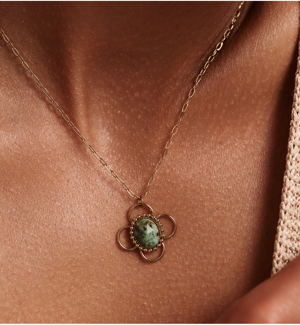 Naszyjnik z turkusem afrykańskim NEA0002