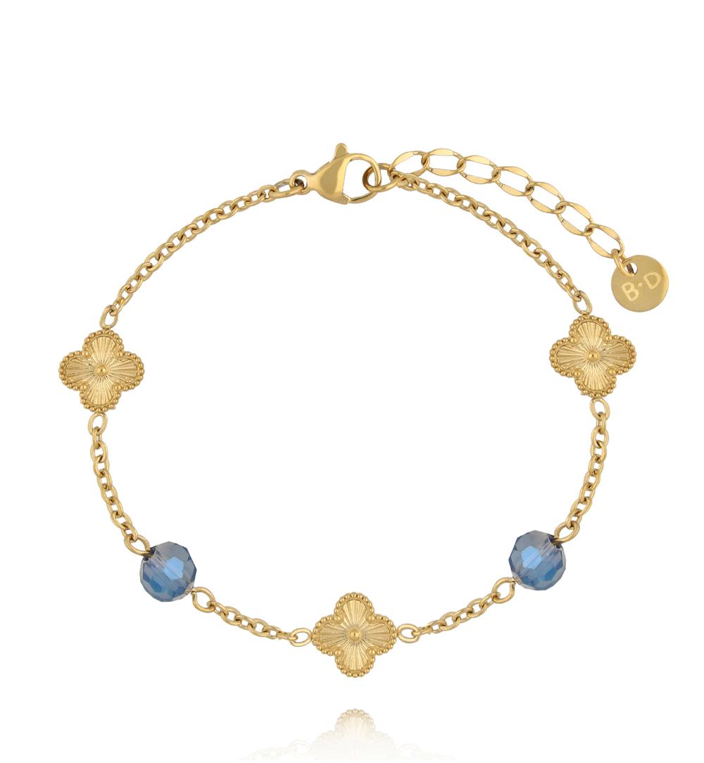 Bransoletka z koniczynkami i kryształkami BSY0531