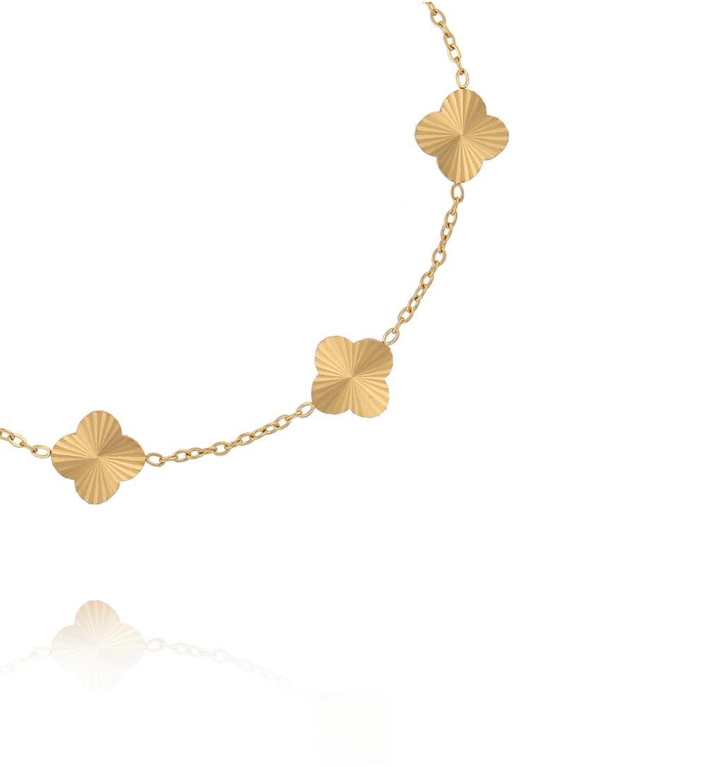 Bransoletka z motywem złotych koniczynek BSY0602