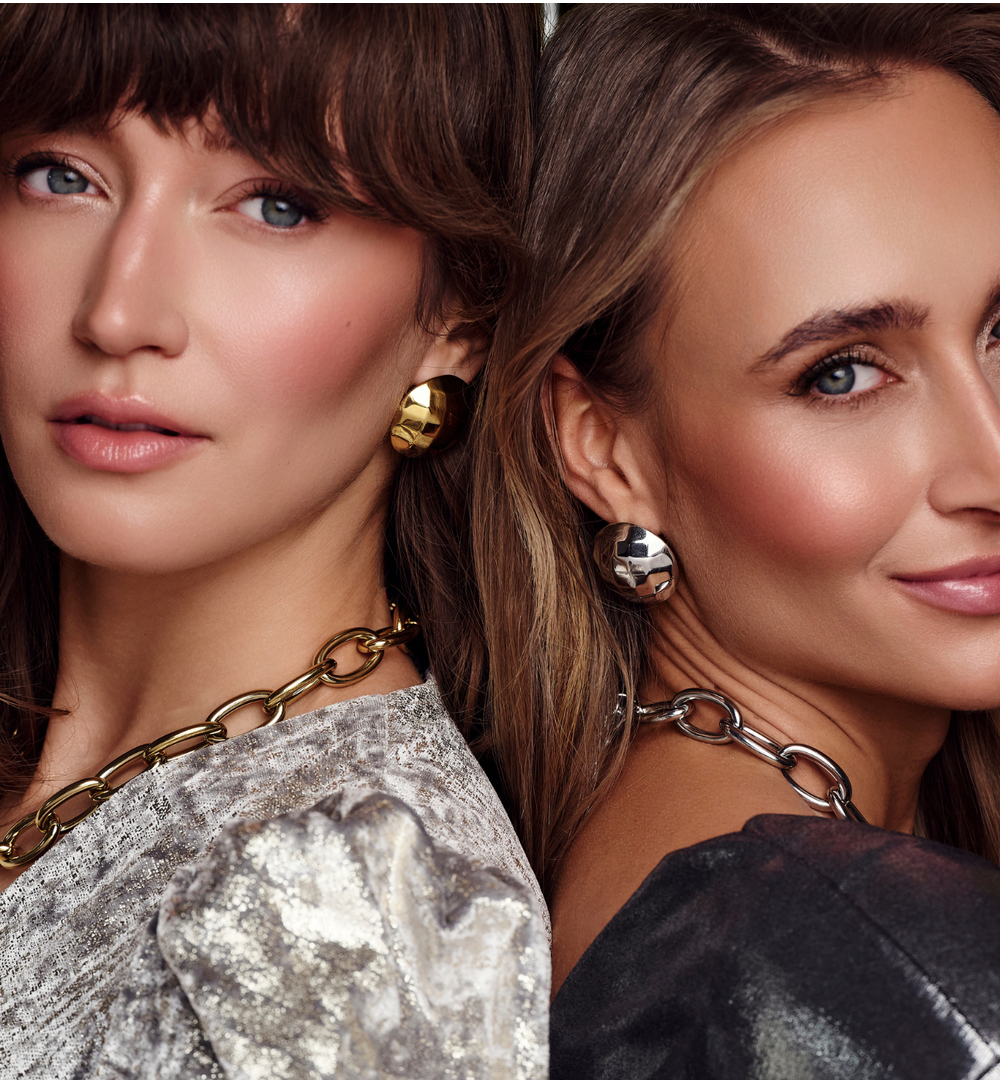 Kolczyki kule złote duże fasetowane KSY0398