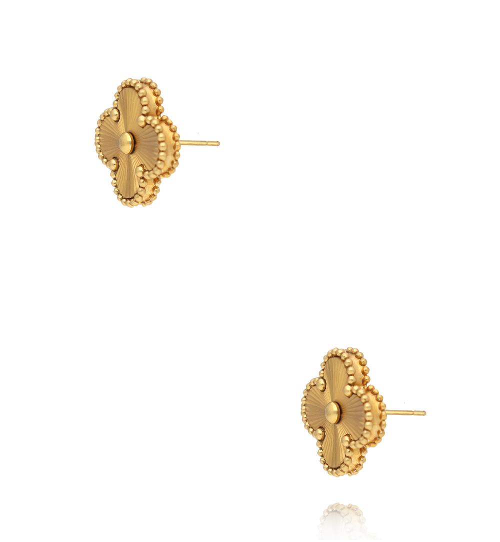 Kolczyki w kształcie koniczyny złote KSY0597