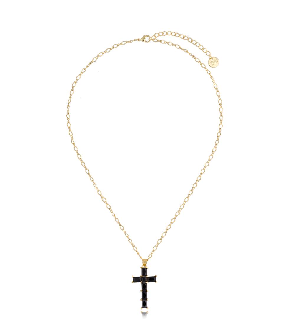 Naszyjnik z czarnym krzyżykiem Madeline NRG0450