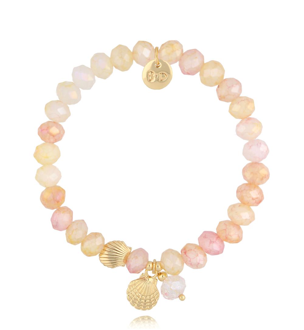 Bransoletka z kryształkami i muszelką Crystal Shell BSH0167