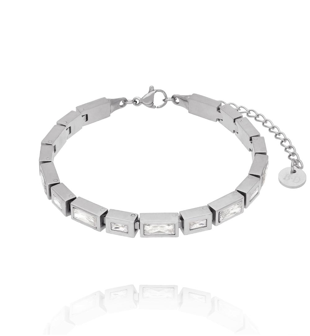 Bransoletka Art Deco z Cyrkoniami – srebrna BSY0697