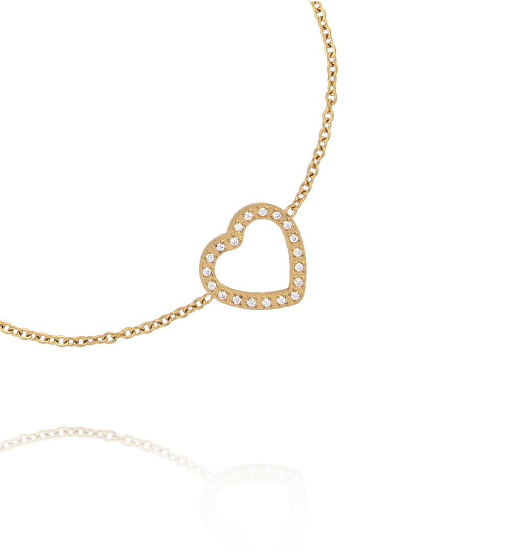 Bransoletka z ażurowym sercem i kryształkami BSY0621