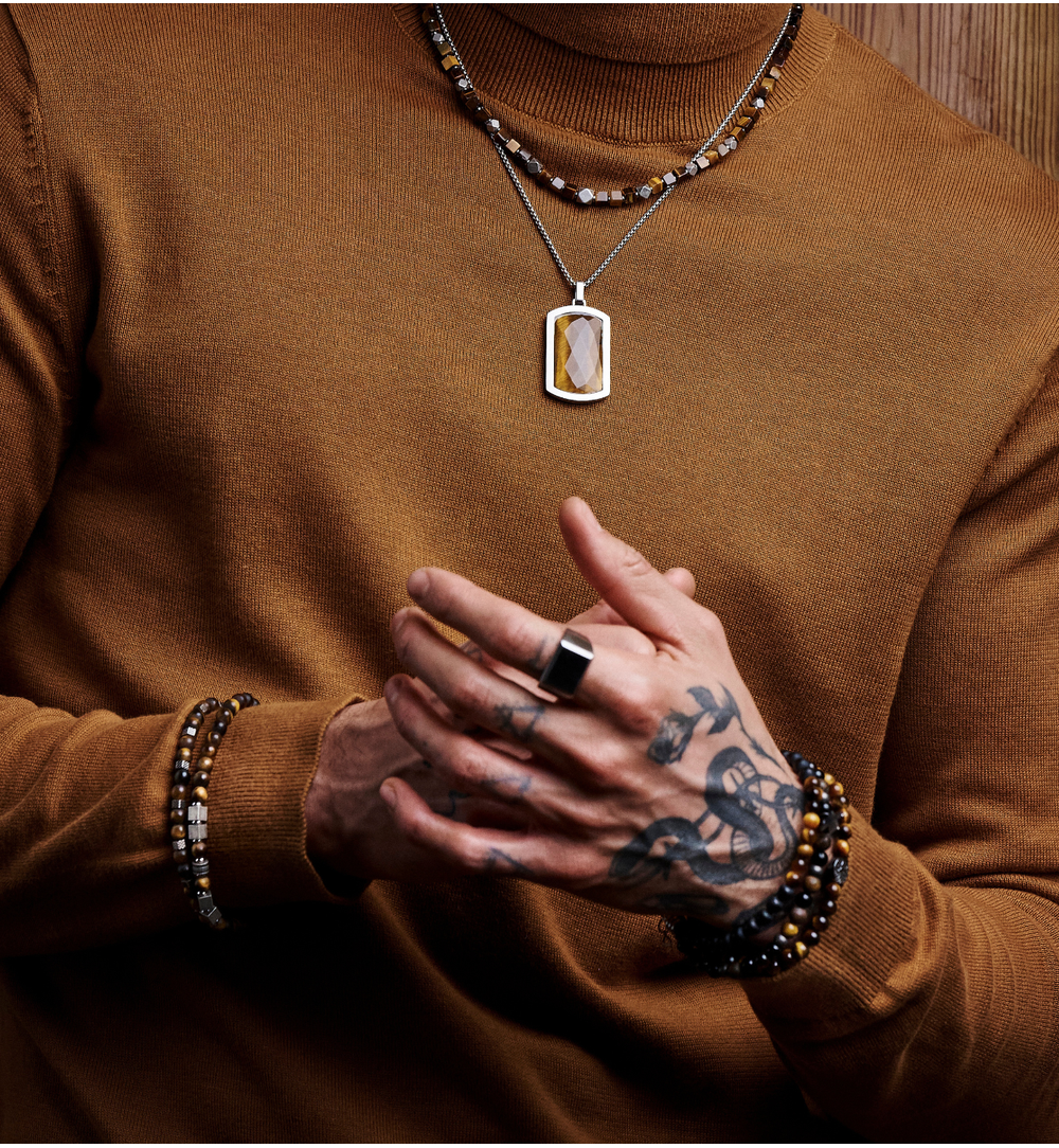 Bransoletka męska z matowym tygrysim okiem Bardi BMITC0569