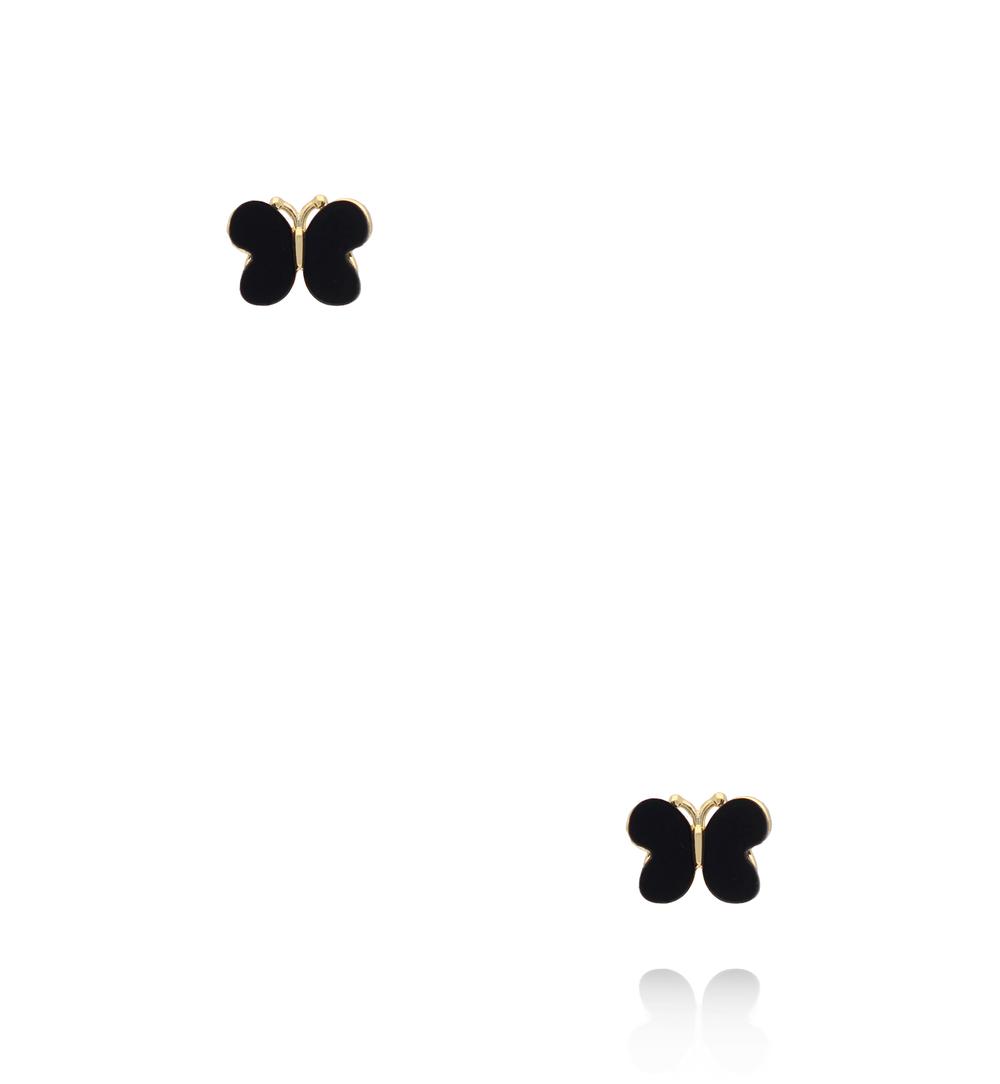 Zestaw złoconych kolczyków motylków KMB0030