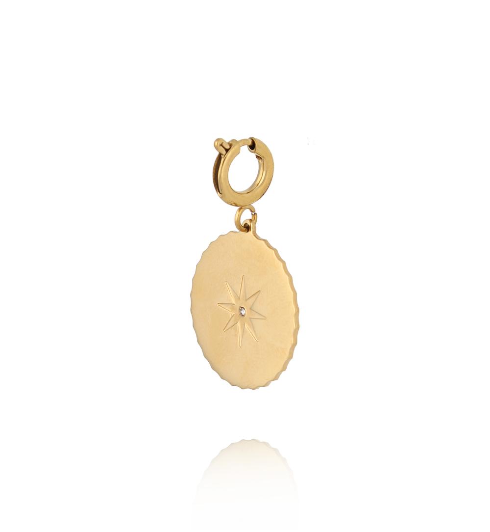 Charms złoty medalion z gwiazdką i cyrkonią CHA0111