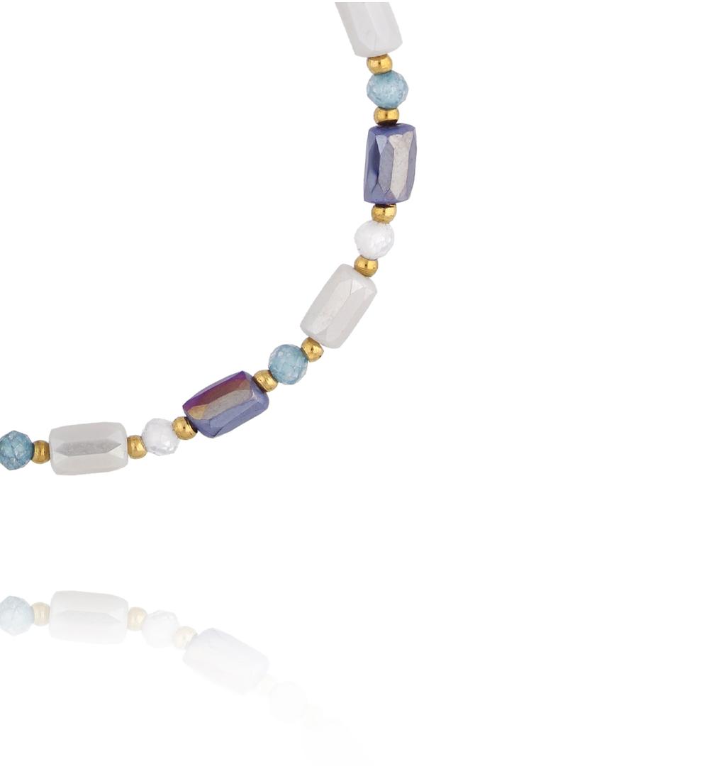 Bransoletka z opalizujących szklanych kryształków BTW3598