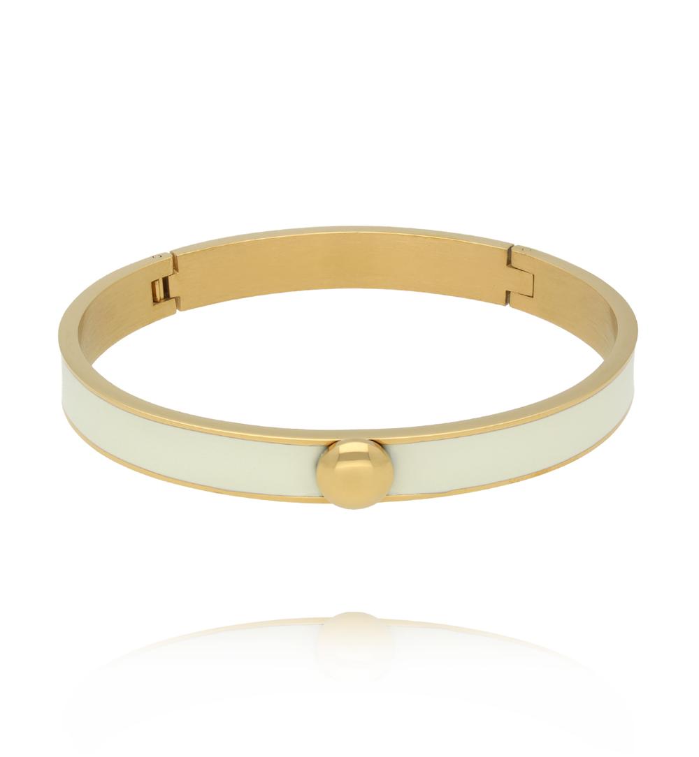 Zestaw sztywnych bransoletek w odcieniach złota, beżu i cappuccino ZN0205