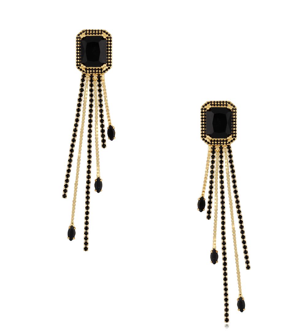 Kolczyki czarne z kryształkami Majestic KSS1338