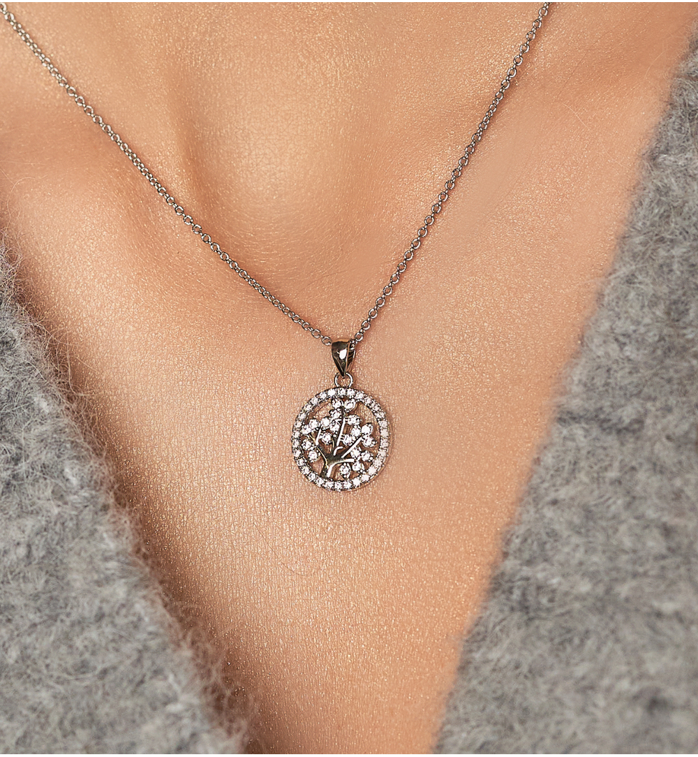 Naszyjnik srebrny z drzewkiem Glam Charms NS0288