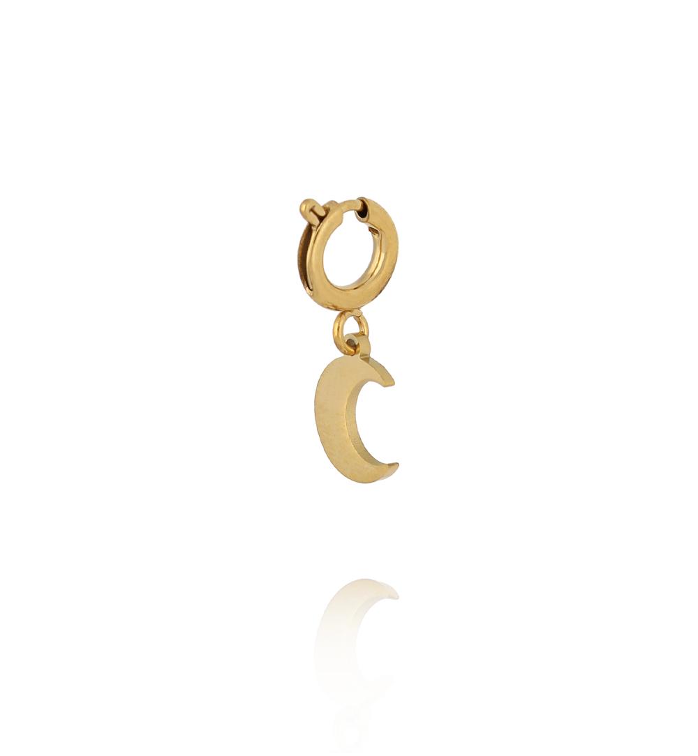 Charms złoty księżyc z różową emalią CHA0189