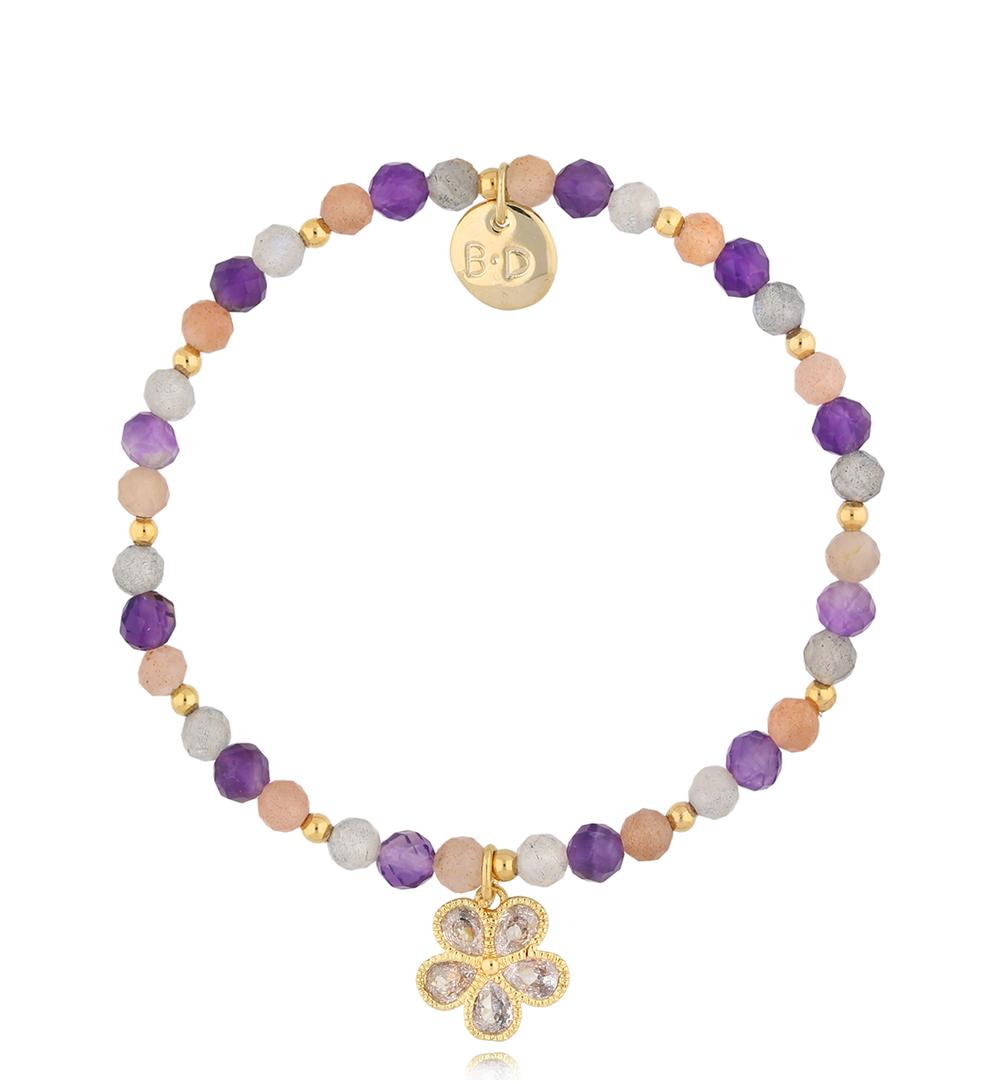 Bransoletka z kolorowa z kwiatuszkiem Zita BTW1493