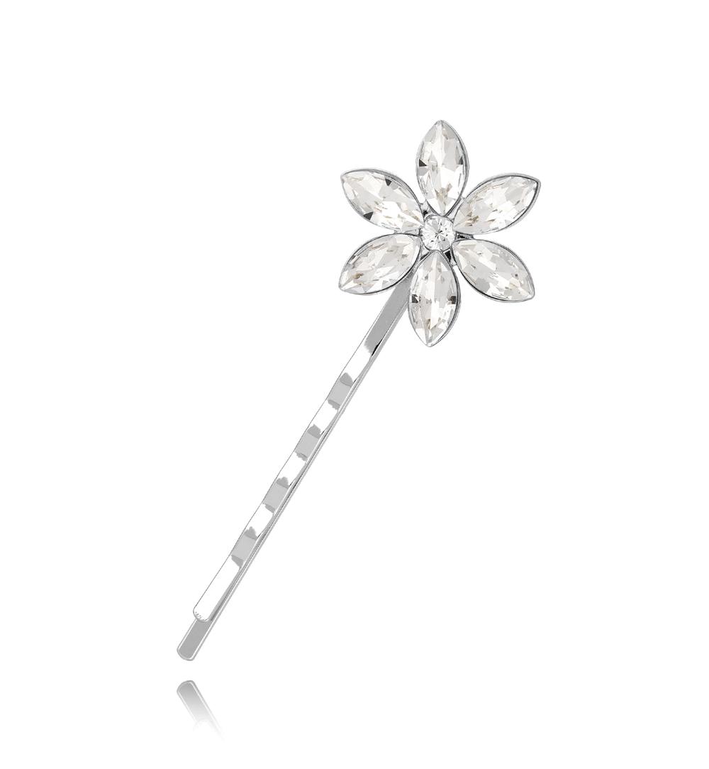 Wsuwka do włosów z transparentnym kwiatuszkiem Flor SSS0031