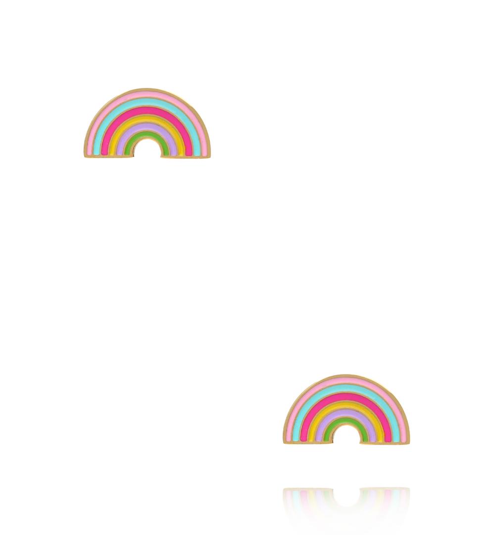 Kolczyki tęcze z kolorową emalią KSY0685