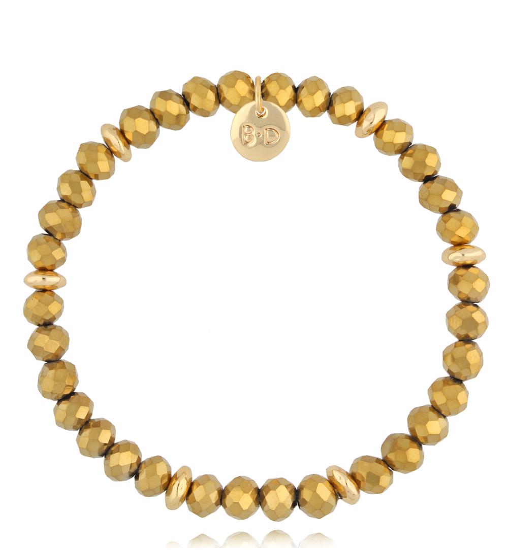 Bransoletka ze złotymi kryształkami Clear Sky BCY0218