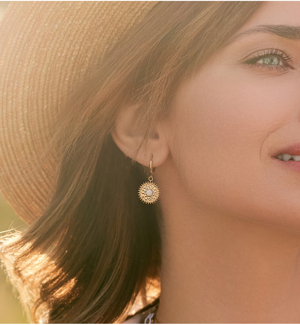 Kolczyki złote z jadeitami Jung KSY0006