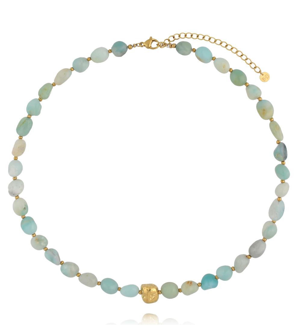 Zestaw naszyjników  w odcieniach turkusu i bieli ZN0210