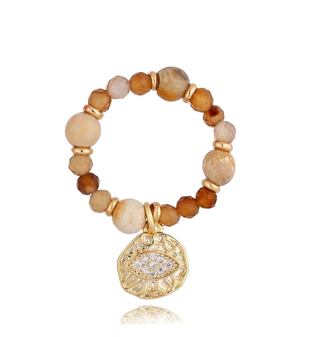 Pierścionek elastyczny brązowy PTW0149