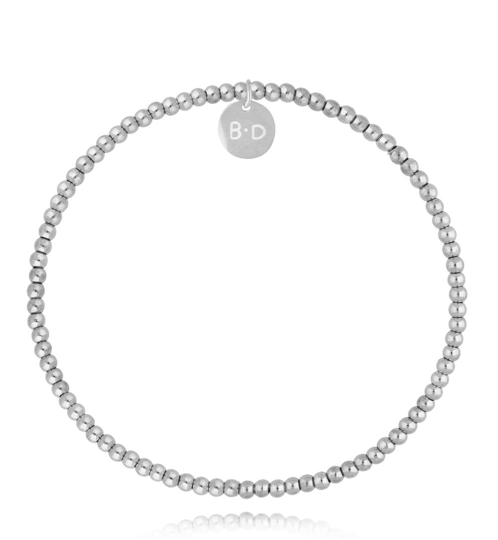 Bransoletka srebrna z kuleczek ze stali szlachetnej BTW3599