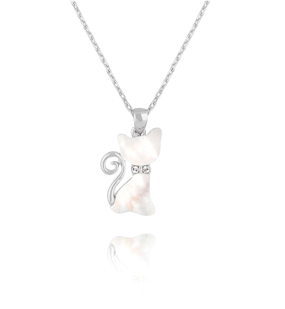 Naszyjnik srebrny z kotkiem Glam Charms NS0280