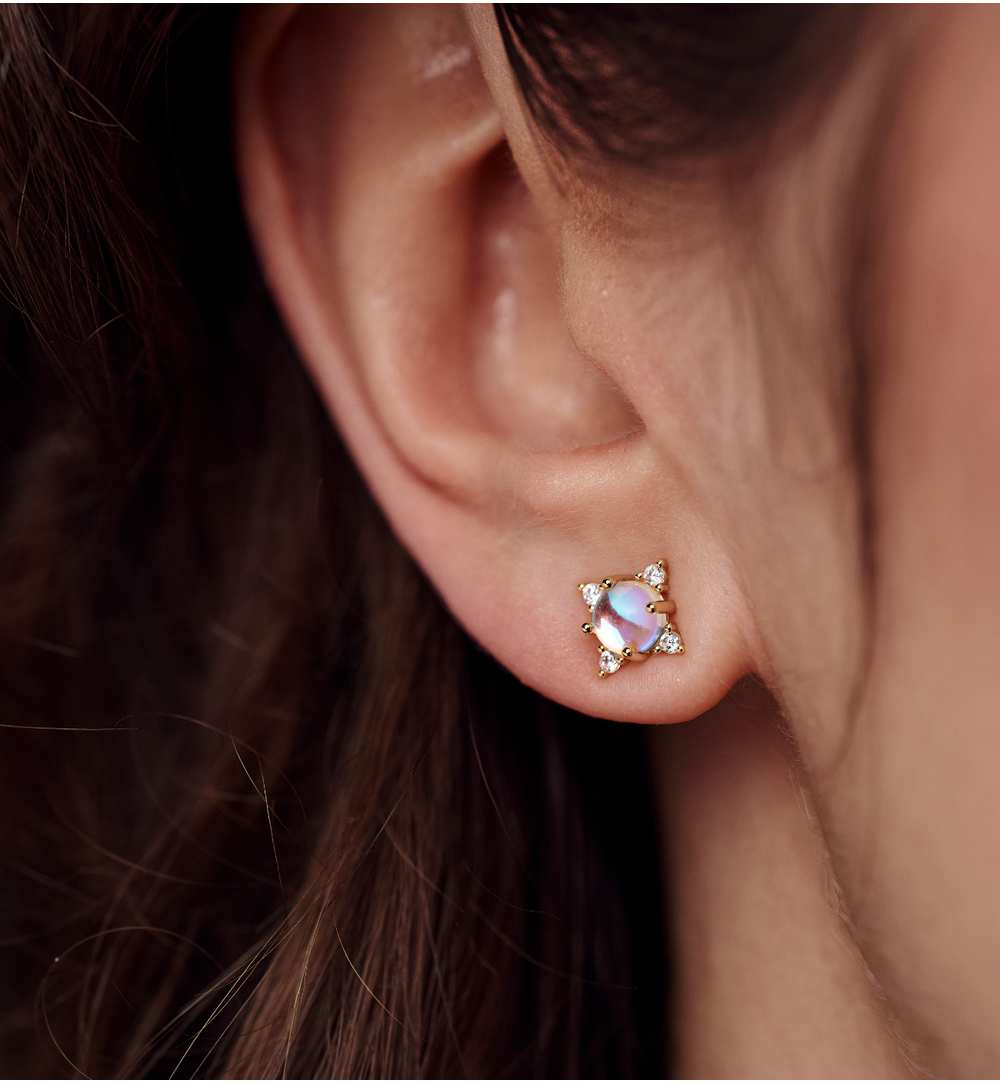 Kolczyki z cyrkoniami  złocone KSS2224