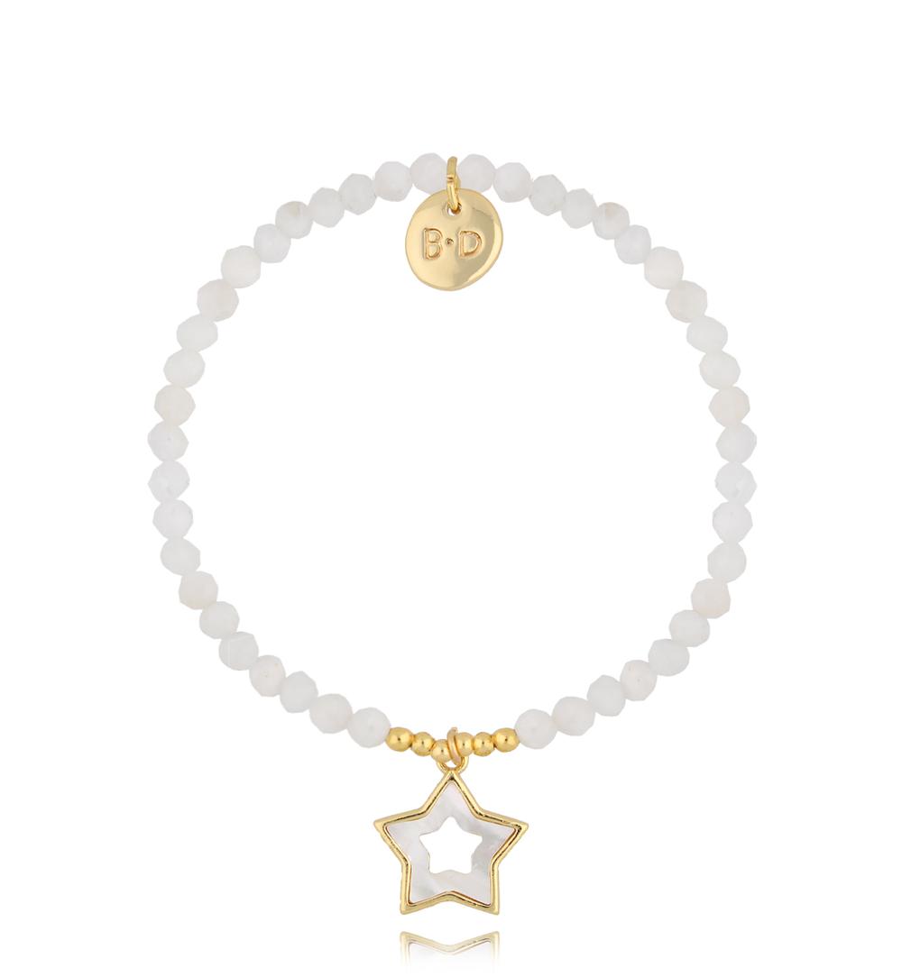 Bransoletka biała z gwiazdką Amsterdam BTW1617