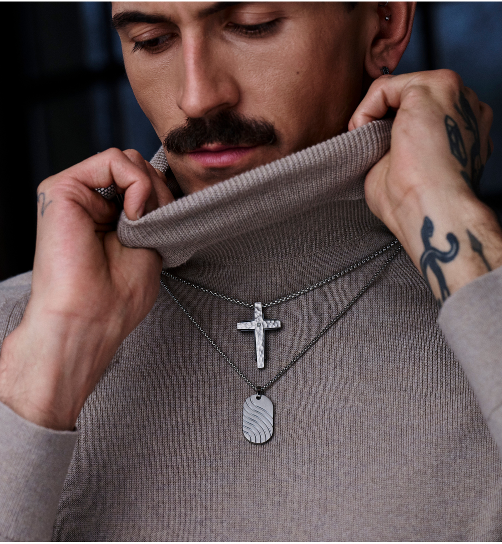 Naszyjnik męski srebrny z nieśmiertelnikiem Gyrd NMITC0122