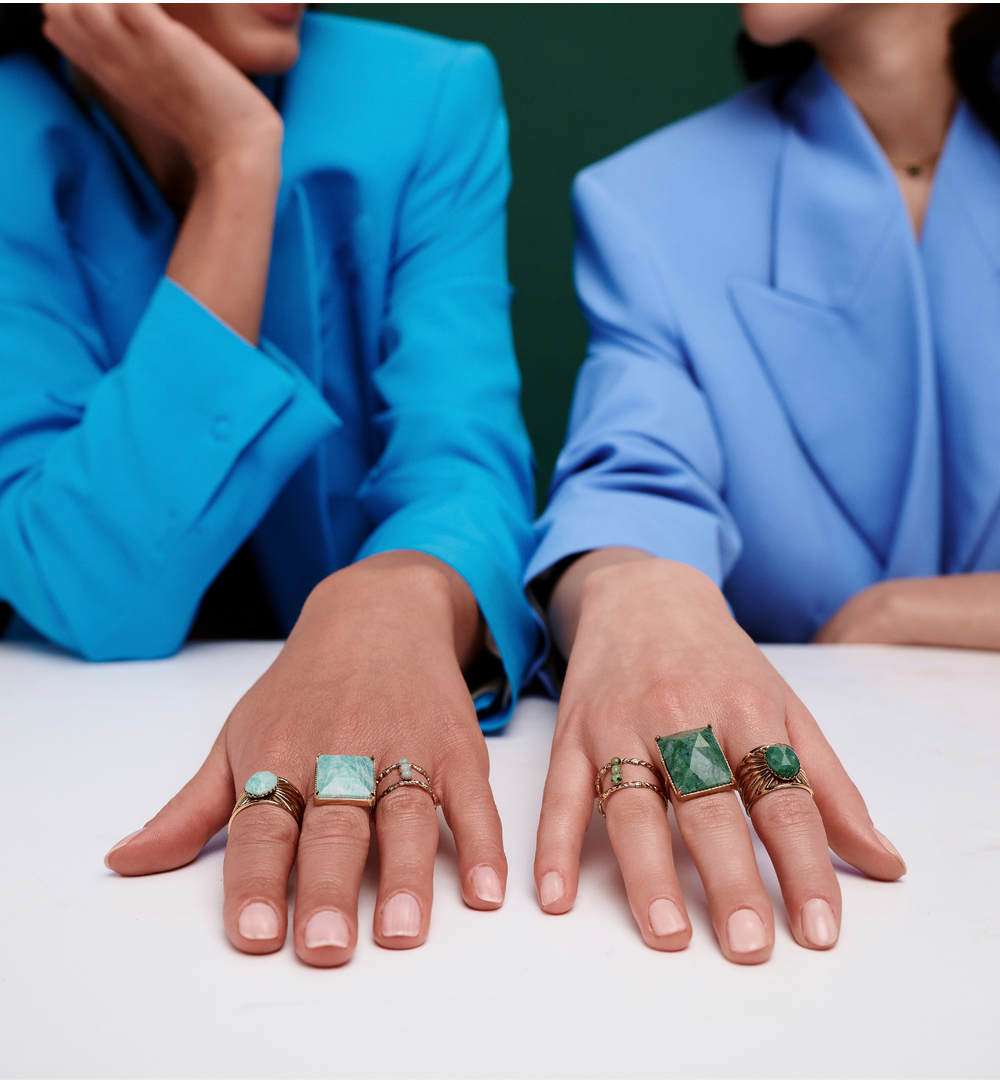 Pierścionek z jadeitem afrykańskim w złotej oprawie PEA0043