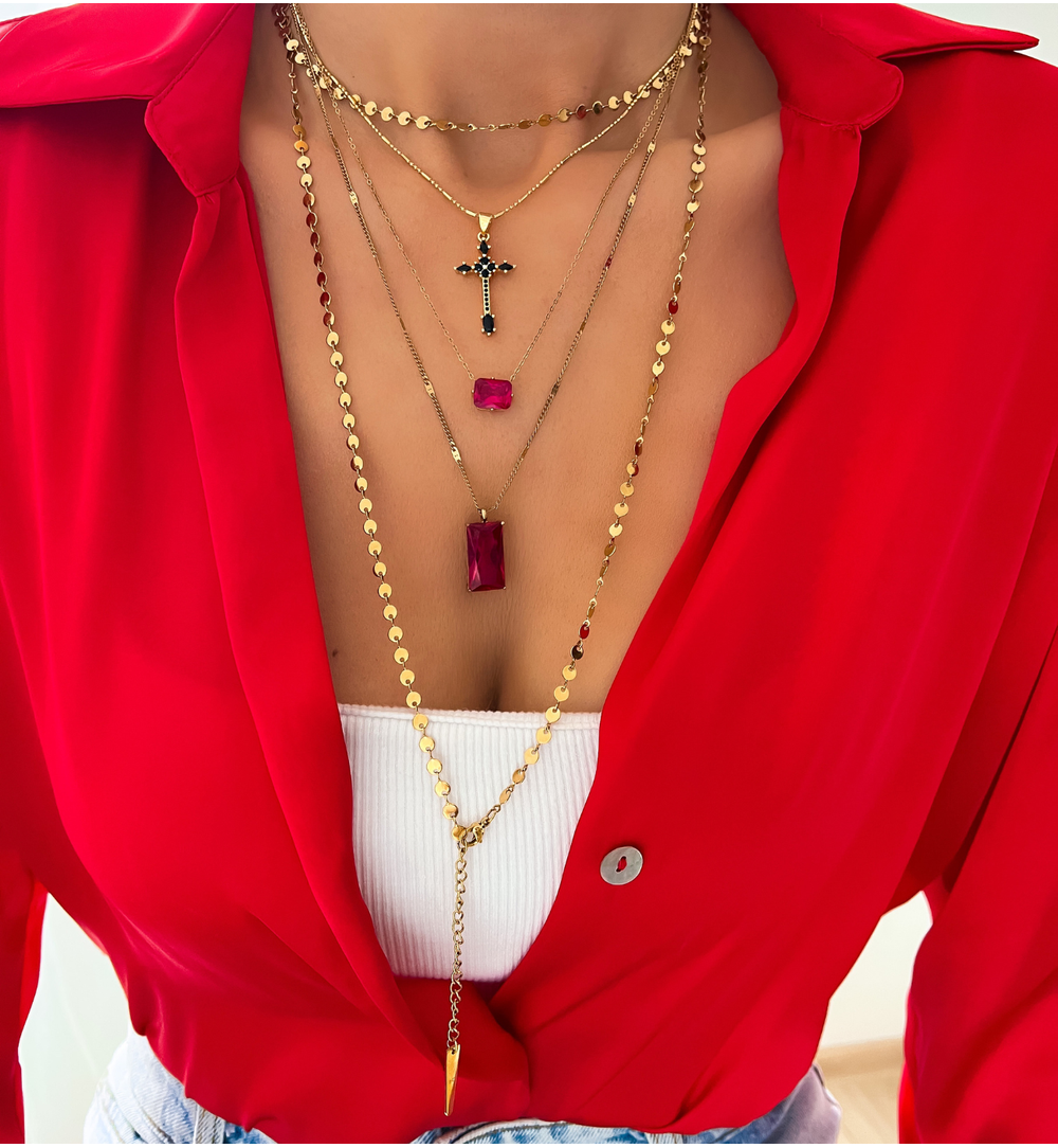 Naszyjnik z czarnym krzyżykiem Wenda NRG0385