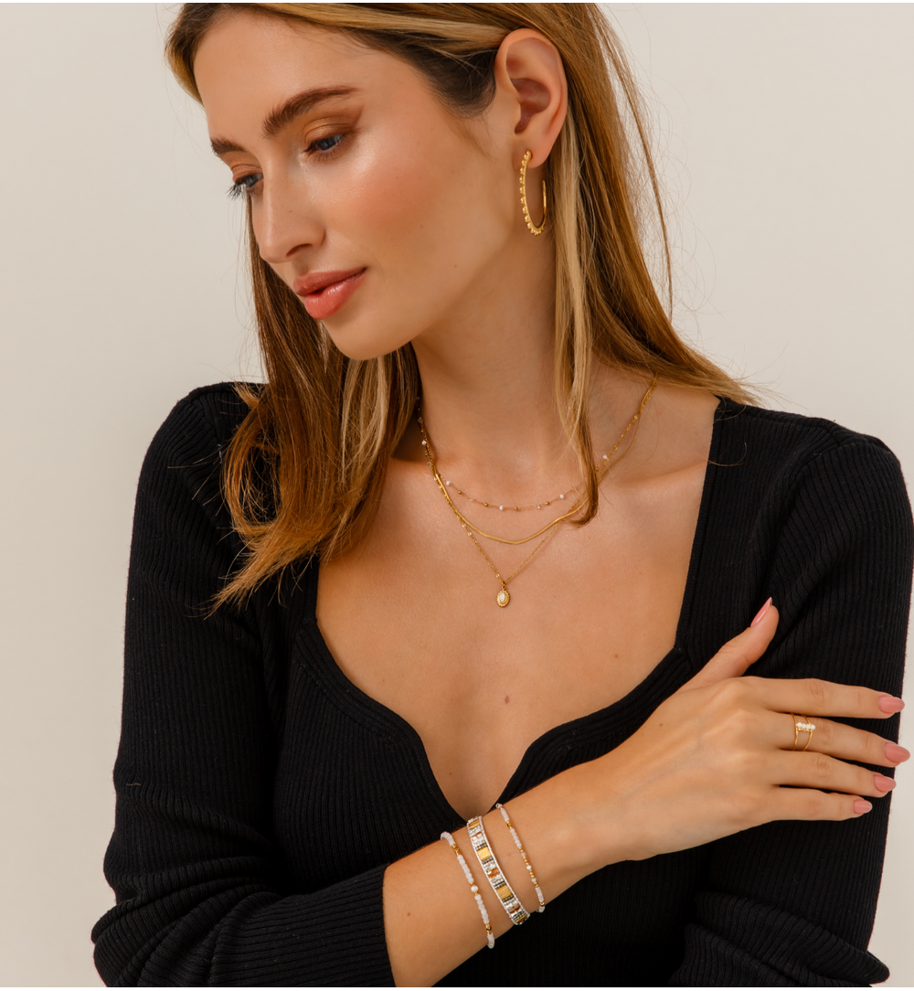 Bransoletka z kamieniami księżycowymi Serenity BPA0461