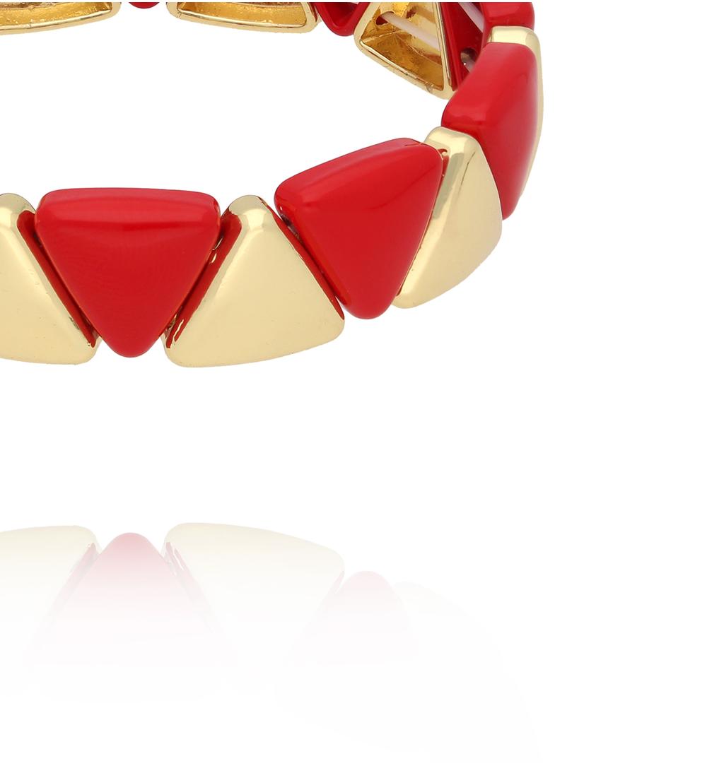 Bransoletka czerwono-złota z trójkątnych ogniw BCR0036