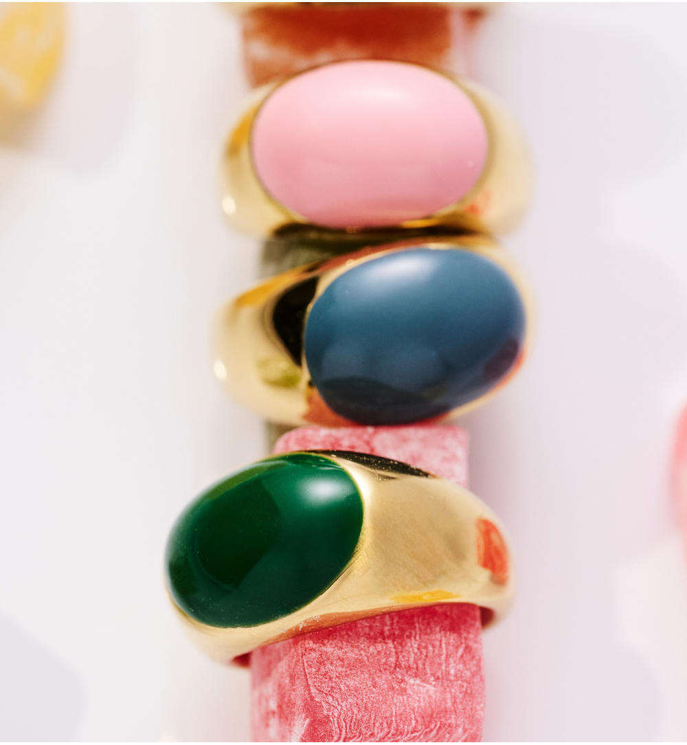 Pierścionek z granatową emalią PSA1219