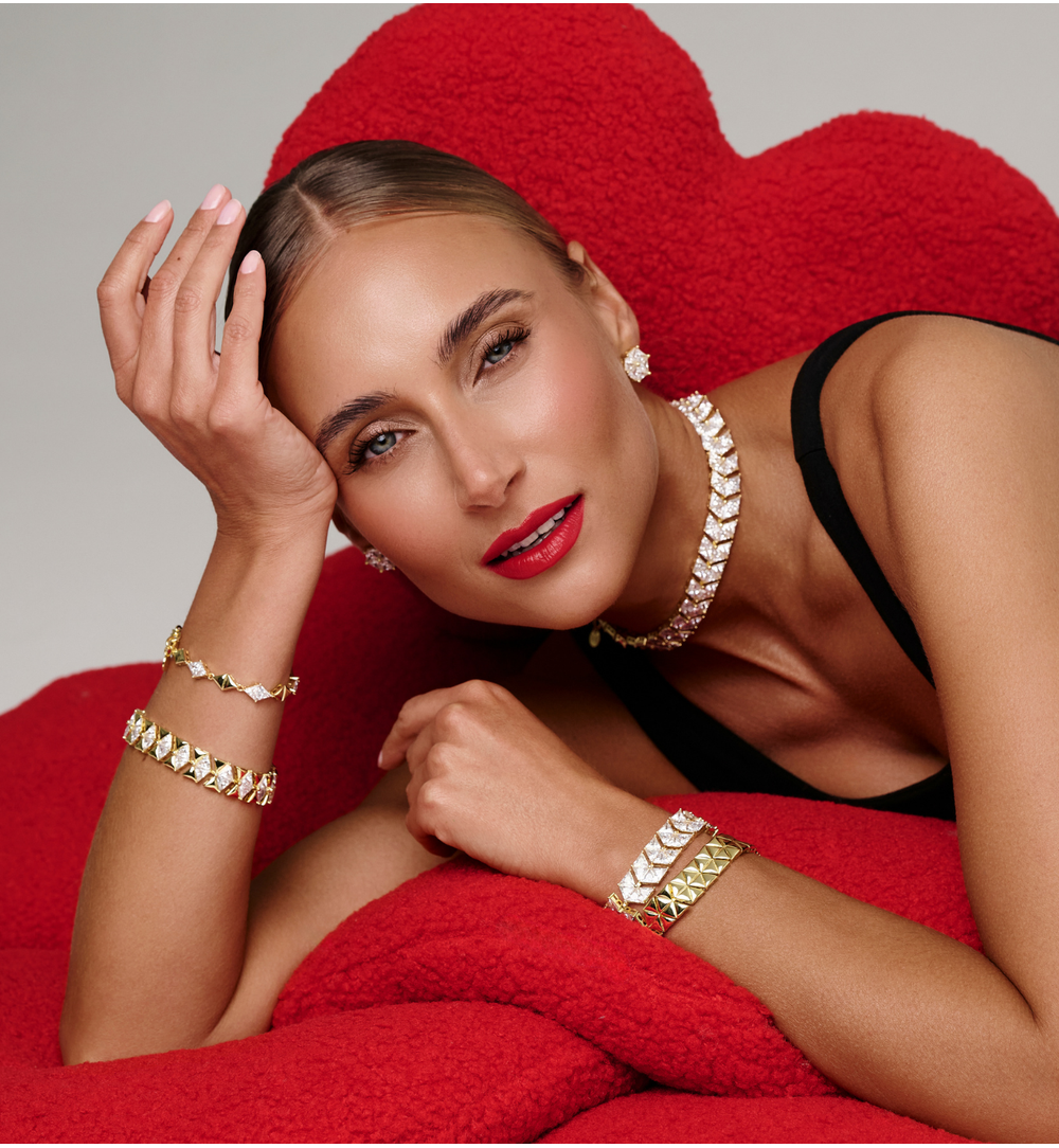 Bransoletka z geometrycznymi kryształami BSS0273