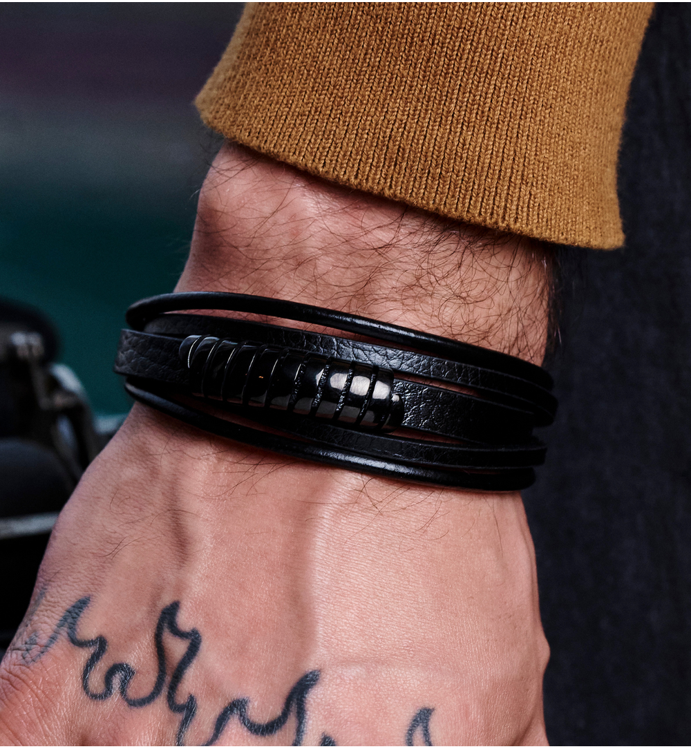 Bransoletka męska skórzana Agustín BMITC0744