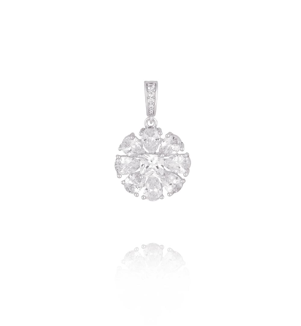 Charms srebrny kwiat z kryształami CHSS0045