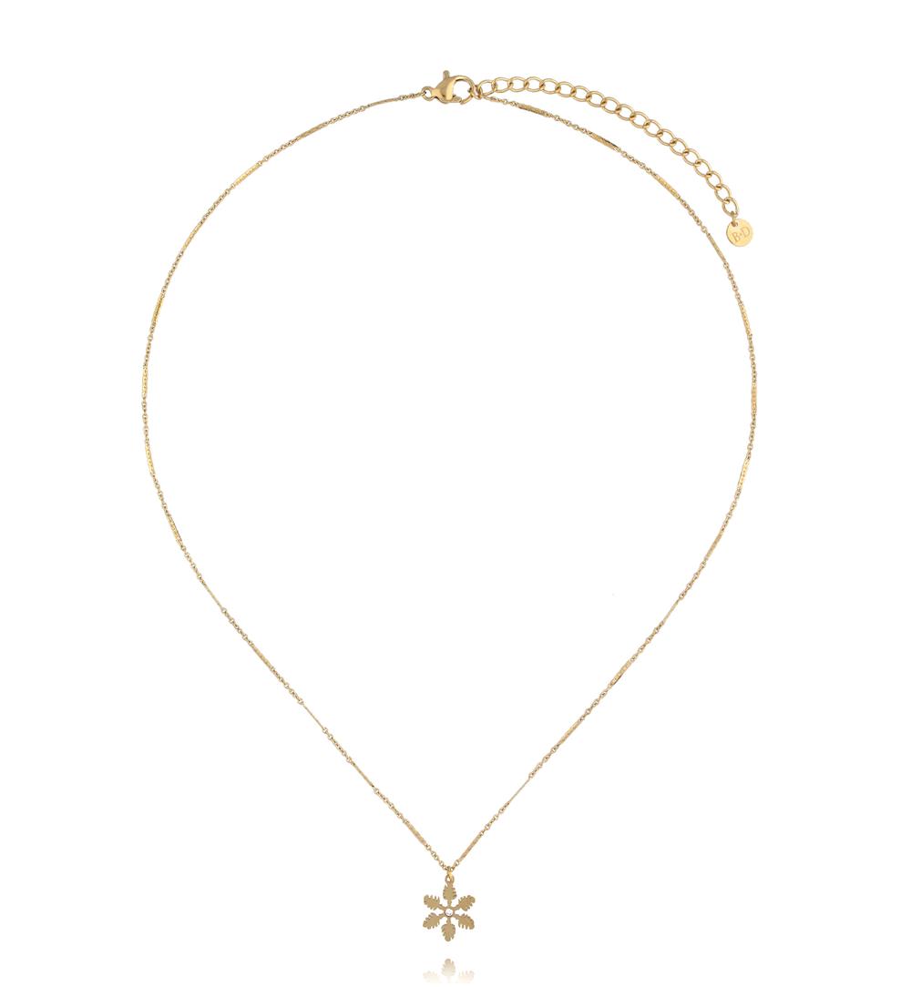 Naszyjnik ze śnieżynką złoty NSY0712