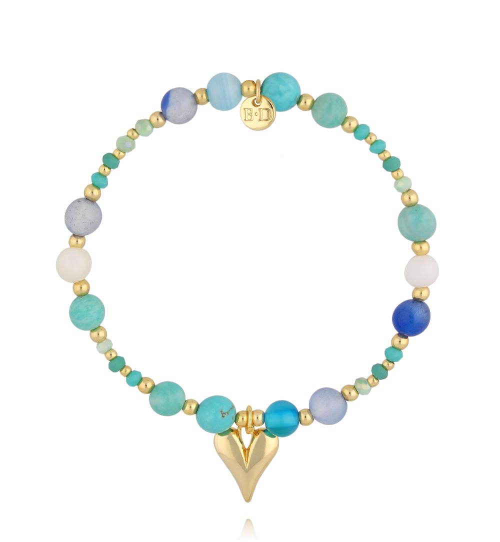 Bransoletka z turkusem, amazonitem i barwionym jadeitem BSC2376