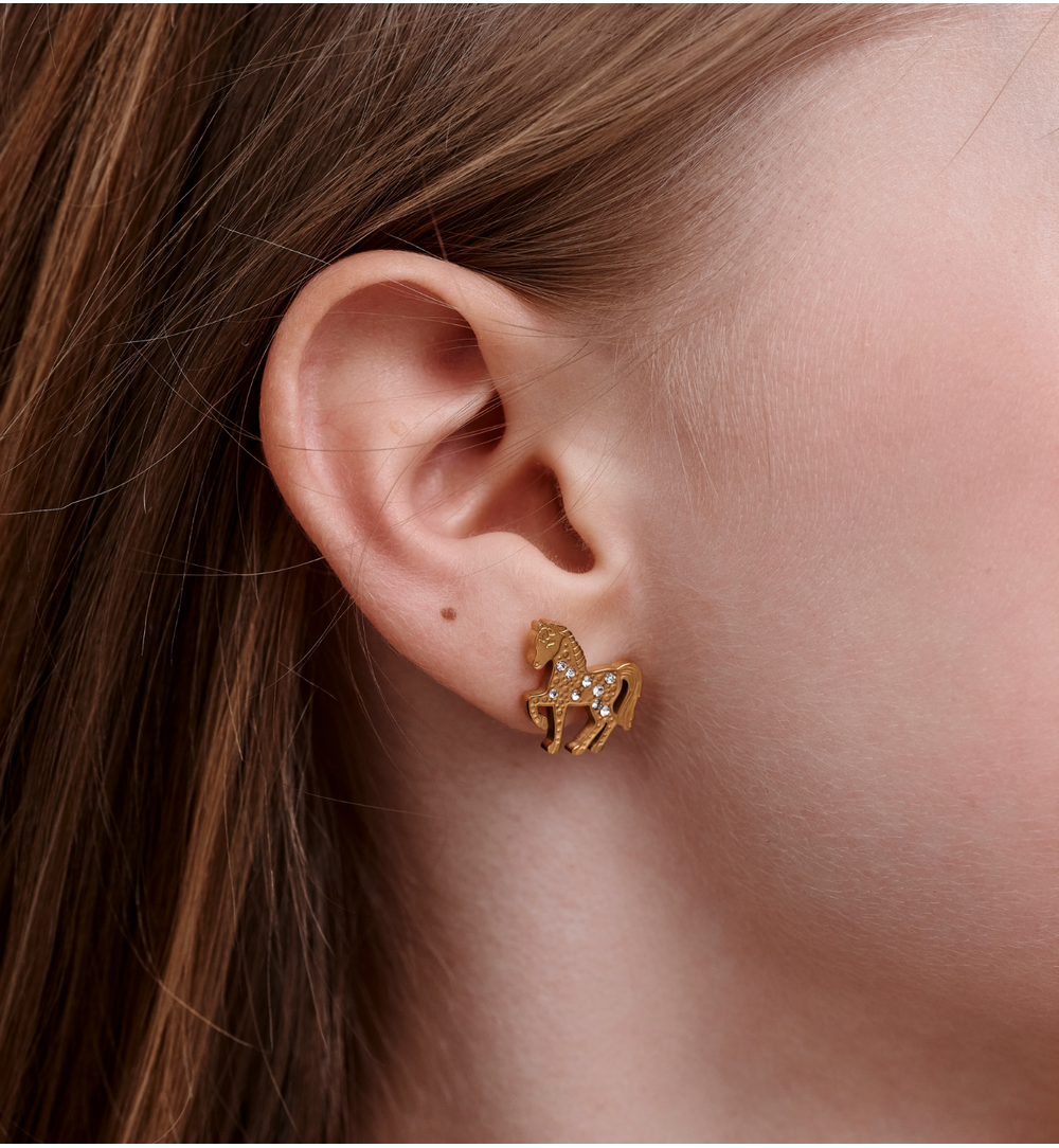 Zestaw biżuterii dla dziewczynki ze złotym konikiem ZN0218