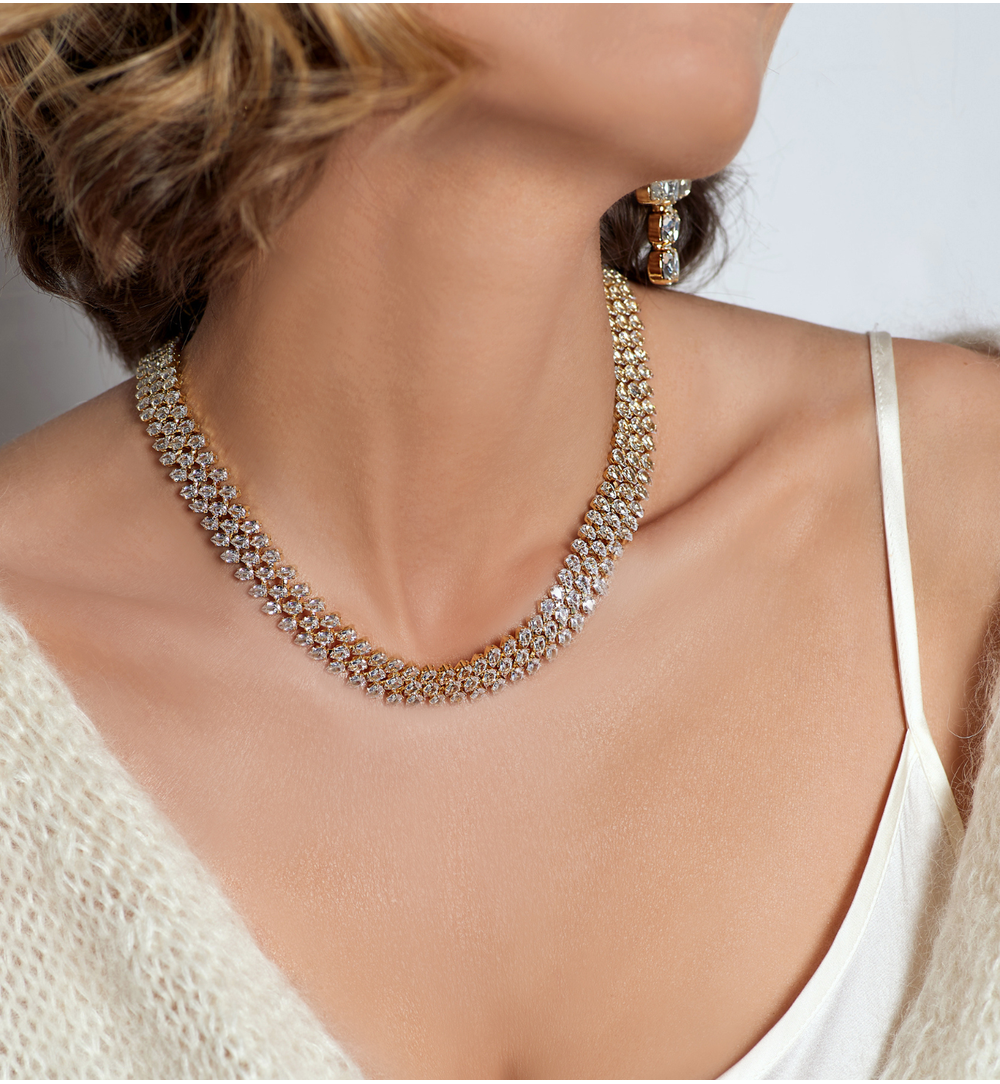 Naszyjnik z kryształami transparentnymi Truly NS0059