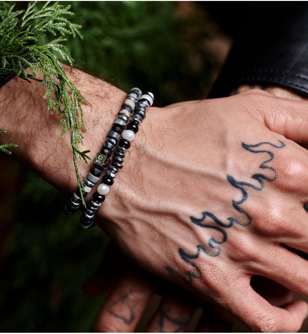 Bransoletka z hematytami i perłami Eindridi BMITC0577